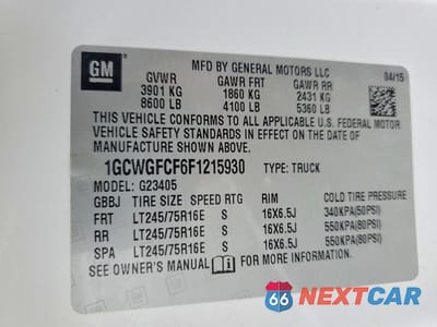Zdjęcie 13 z 13 samochodu: 2015 CHEVROLET EXPRESS G2500 UTILITY / SERVICE VAN VIN:1GCWGFCF6F1215930 - miniatura