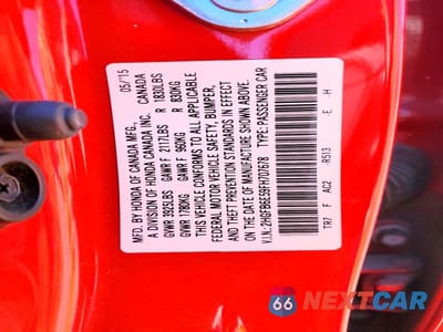 Zdjęcie 13 z 13 samochodu: 2015 HONDA CIVIC SI VIN:2HGFB6E59FH707678 - miniatura