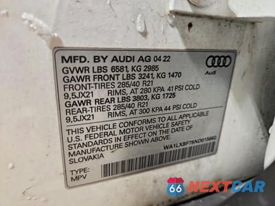Zdjęcie 13 z 13 samochodu: 2022 AUDI Q7 PREMIUM PLUS VIN:WA1LXBF75ND015662 - miniatura