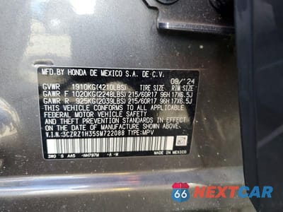 Zdjęcie 13 z 13 samochodu: 2025 HONDA HR-V LX VIN:3CZRZ1H35SM722088 - miniatura