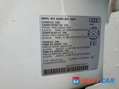 Zdjęcie 13 z 13 samochodu: 2025 AUDI Q3 PROGRESSIV VIN:WA1EECF37S1112277 - miniatura