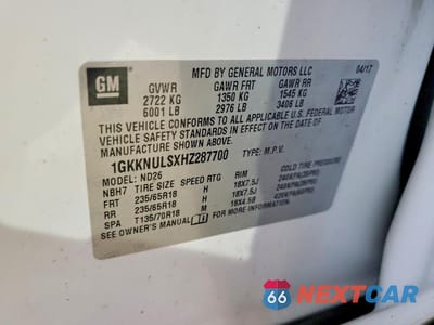 Zdjęcie 13 z 13 samochodu: 2017 GMC ACADIA SLT-1 VIN:1GKKNULSXHZ287700 - miniatura