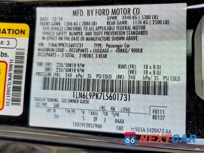 Zdjęcie 12 z 12 samochodu: 2020 LINCOLN CONTINENTAL VIN:1LN6L9PK7L5601731 - miniatura