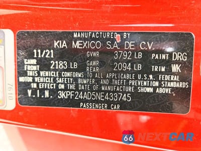Zdjęcie 13 z 13 samochodu: 2022 KIA FORTE LXS VIN:3KPF24AD5NE433745 - miniatura