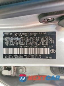 Zdjęcie 13 z 13 samochodu: 2019 TOYOTA CAMRY SE VIN:4T1B11HK4KU236823 - miniatura