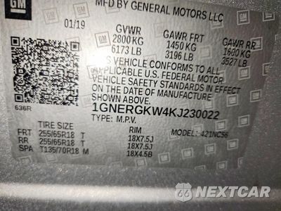 Zdjęcie 14 z 14 samochodu: 2019 CHEVROLET TRAVERSE LT VIN:1GNERGKW4KJ230022 - miniatura
