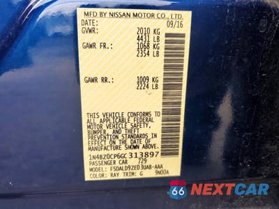 Zdjęcie 12 z 12 samochodu: 2016 NISS LEAF VIN:1N4BZ0CP6GC313897 - miniatura