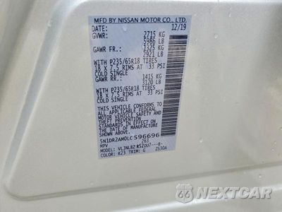 Zdjęcie 13 z 13 samochodu: 2020 NISSAN PATHFINDER S VIN:5N1DR2AM0LC596696 - miniatura