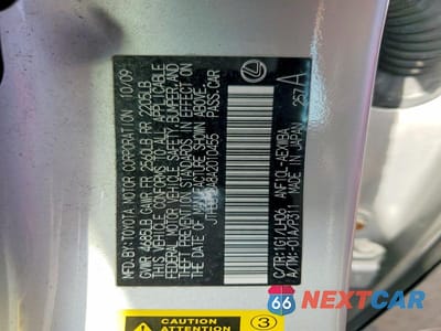 Zdjęcie 12 z 12 samochodu: 2010 LEXUS HS 250H PREMIUM VIN:JTHBB1BA8A2010455 - miniatura