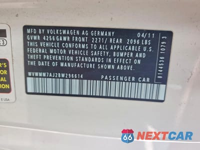 Zdjęcie 12 z 12 samochodu: 2011 VOLKSWAGEN GOLF VIN:WVWMM7AJ2BW296614 - miniatura