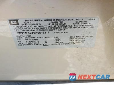 Zdjęcie 13 z 13 samochodu: 2010 CADILLAC SRX LUXURY COLLECTION VIN:3GYFNAEY5AS515211 - miniatura