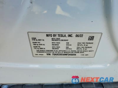 Zdjęcie 13 z 13 samochodu: 2022 TESLA MODEL X VIN:7SAXCDE58NF345094 - miniatura