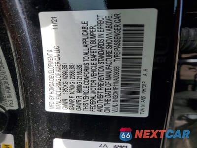 Zdjęcie 13 z 13 samochodu: 2022 HONDA ACCORD LX VIN:1HGCV1F11NA009068 - miniatura
