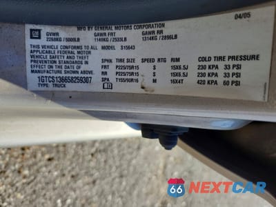 Zdjęcie 12 z 12 samochodu: 2005 GMC CANYON VIN:1GTCS136658259307 - miniatura