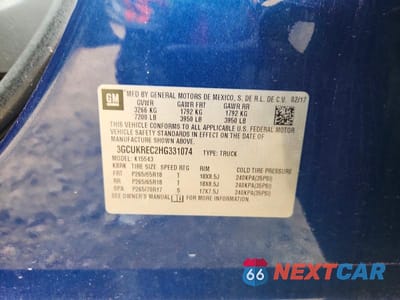 Zdjęcie 12 z 12 samochodu: 2017 CHEVROLET SILVERADO K1500 LT VIN:3GCUKREC2HG331074 - miniatura