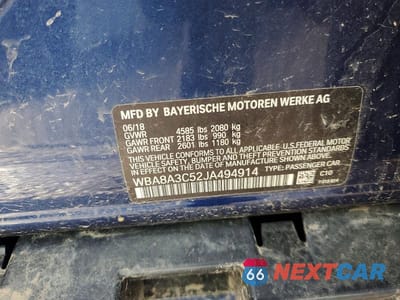 Zdjęcie 12 z 12 samochodu: 2018 BMW 320 XI VIN:WBA8A3C52JA494914 - miniatura