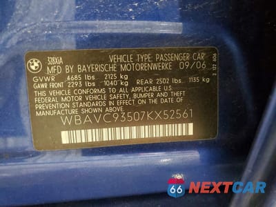 Zdjęcie 12 z 12 samochodu: 2007 BMW 328 XI VIN:WBAVC93507KX52561 - miniatura