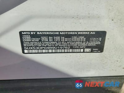 Zdjęcie 13 z 13 samochodu: 2024 BMW X3 XDRIVE30I VIN:5UX53DP04R9U19762 - miniatura