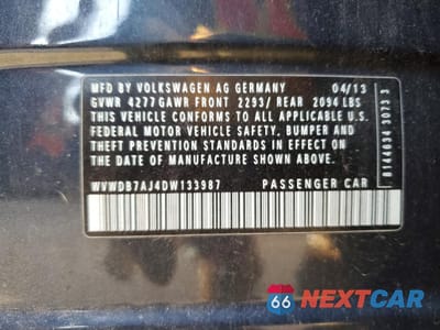 Zdjęcie 12 z 12 samochodu: 2013 VOLKSWAGEN GOLF VIN:WVWDB7AJ4DW133987 - miniatura