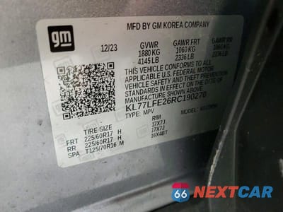 Zdjęcie 14 z 14 samochodu: 2024 CHEVROLET TRAX LS VIN:KL77LFE26RC190270 - miniatura