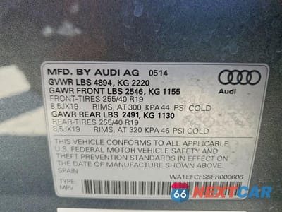 Zdjęcie 13 z 13 samochodu: 2015 AUDI Q3 PREMIUM PLUS VIN:WA1EFCFS5FR000606 - miniatura