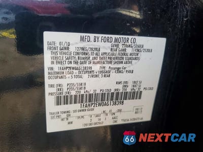 Zdjęcie 12 z 12 samochodu: 2010 FORD TAURUS SEL VIN:1FAHP2EW0AG138398 - miniatura