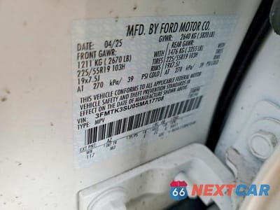 Zdjęcie 12 z 12 samochodu: 2025 FORD MUSTANG MACH-E PREMIUM VIN:3FMTK3SU0SMA17708 - miniatura
