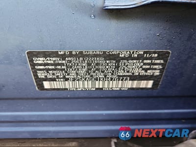 Zdjęcie 12 z 12 samochodu: 2019 SUBARU FORESTER PREMIUM VIN:JF2SKAGC1KH476773 - miniatura