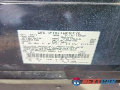Zdjęcie 13 z 13 samochodu: 2016 FORD EDGE TITANIUM VIN:2FMPK3K91GBB21727 - miniatura