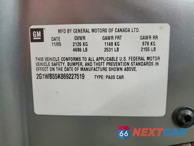Zdjęcie 12 z 12 samochodu: 2006 CHEVROLET IMPALA LS VIN:2G1WB55K869227519 - miniatura