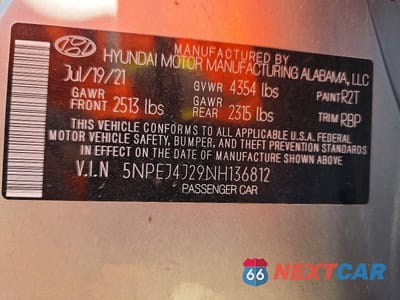 Zdjęcie 12 z 12 samochodu: 2022 HYUNDAI SONATA SEL PLUS VIN:5NPEJ4J29NH136812 - miniatura