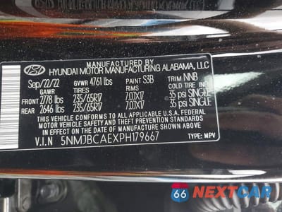 Zdjęcie 12 z 12 samochodu: 2023 HYUNDAI TUCSON SEL VIN:5NMJBCAEXPH179667 - miniatura