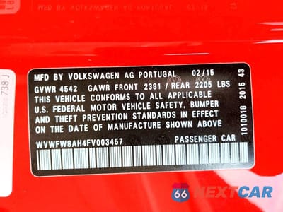 Zdjęcie 12 z 12 samochodu: 2015 VOLKSWAGEN EOS LUX VIN:WVWFW8AH4FV003457 - miniatura