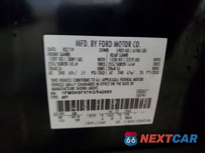 Zdjęcie 13 z 13 samochodu: 2019 FORD EXPLORER LIMITED VIN:1FM5K8F87KGB42685 - miniatura