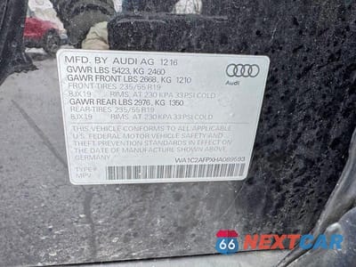 Zdjęcie 12 z 12 samochodu: 2017 AUDI Q5 PREMIUM VIN:WA1C2AFPXHA089593 - miniatura