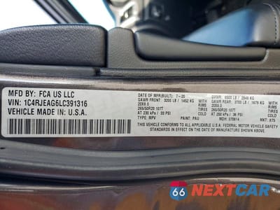 Zdjęcie 14 z 14 samochodu: 2020 JEEP GRAND CHEROKEE LAREDO VIN:1C4RJEAG6LC391316 - miniatura