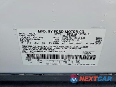 Zdjęcie 14 z 14 samochodu: 2017 FORD EXPLORER SPORT VIN:1FM5K8GT3HGD42927 - miniatura