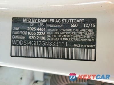 Zdjęcie 12 z 12 samochodu: 2016 MERCEDES-BENZ CLA 250 4MATIC VIN:WDDSJ4GB2GN333131 - miniatura