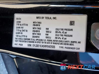 Zdjęcie 12 z 12 samochodu: 2024 TESLA MODEL 3 VIN:5YJ3E1EA5RF842935 - miniatura