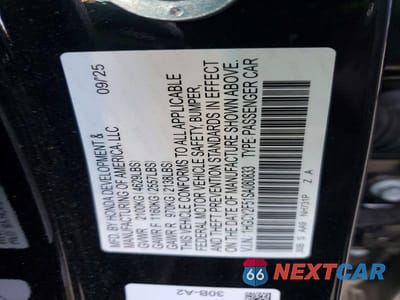 Zdjęcie 13 z 13 samochodu: 2025 HONDA ACCORD HYBRID SPORT VIN:1HGCY2F51SA080833 - miniatura