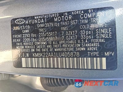 Zdjęcie 13 z 13 samochodu: 2020 HYUNDAI KONA SEL VIN:KM8K22AA1LU405878 - miniatura