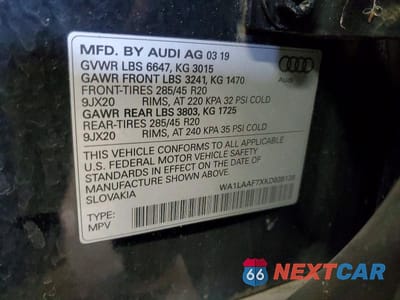 Zdjęcie 13 z 13 samochodu: 2019 AUDI Q7 PREMIUM PLUS VIN:WA1LAAF7XKD039138 - miniatura