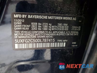Zdjęcie 13 z 13 samochodu: 2013 BMW X6 XDRIVE35I VIN:5UXFG2C50DL787415 - miniatura