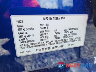 Zdjęcie 14 z 14 samochodu: 2023 TESLA MODEL Y VIN:7SAYGDEE6PA175598 - miniatura