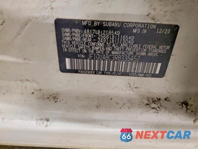 Zdjęcie 12 z 12 samochodu: 2024 SUBARU IMPREZA VIN:JF1GUABC3R8335452 - miniatura