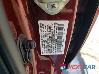 Zdjęcie 12 z 12 samochodu: 2012 HONDA CIVIC LX VIN:19XFB2F59CE365629 - miniatura