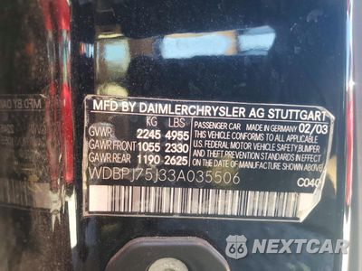 Zdjęcie 12 z 12 samochodu: 2003 MERCEDES BENZ CL 500 VIN:WDBPJ75J33A035506 - miniatura