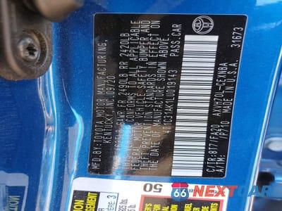 Zdjęcie 12 z 12 samochodu: 2020 TOYOTA CAMRY HYBRID LE VIN:4T1C31AK1LU019143 - miniatura