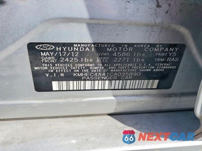 Zdjęcie 13 z 13 samochodu: 2012 HYUNDAI SONATA HYBRID BASE VIN:KMHEC4A41CA035890 - miniatura