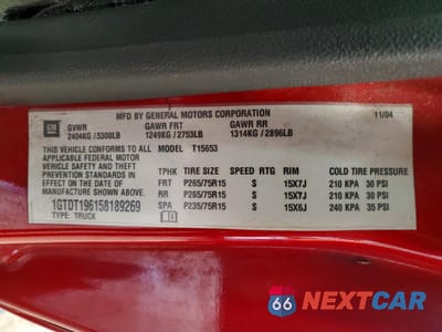 Zdjęcie 12 z 12 samochodu: 2005 GMC CANYON VIN:1GTDT196158189269 - miniatura